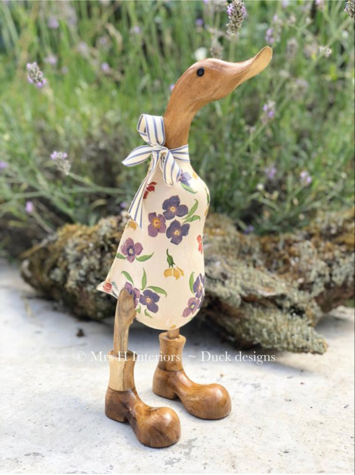 Emma Bridgewater Ducks - - Decorated Wooden Duck in Boots by Mrs H the Duck Lady