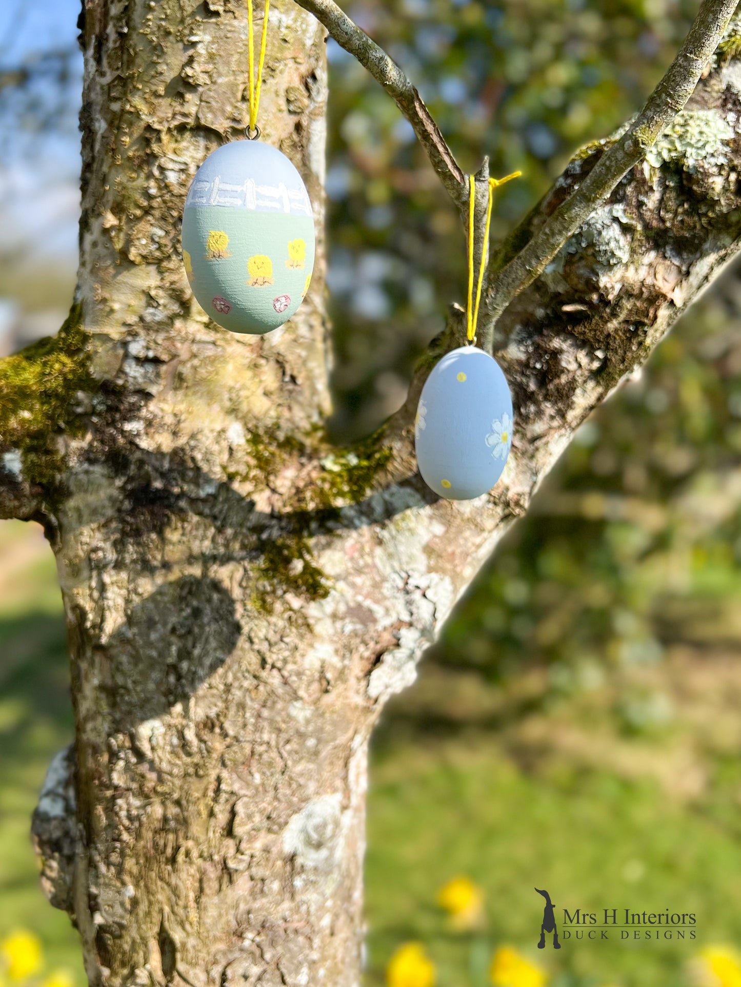 Easter Egg Hunt Solid Wooden Egg Painting Kit - Wooden Easter Egg Hunt Paint Your Own Activity Gift Set by Mrs H The Duck Lady