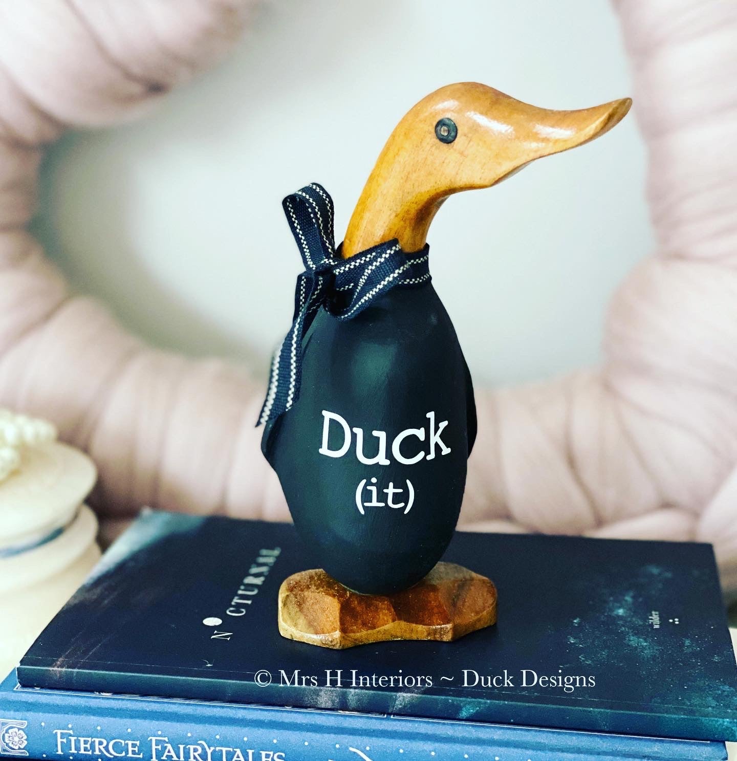 Duck (it) - - Decorated Wooden Duck in Boots by Mrs H the Duck Lady