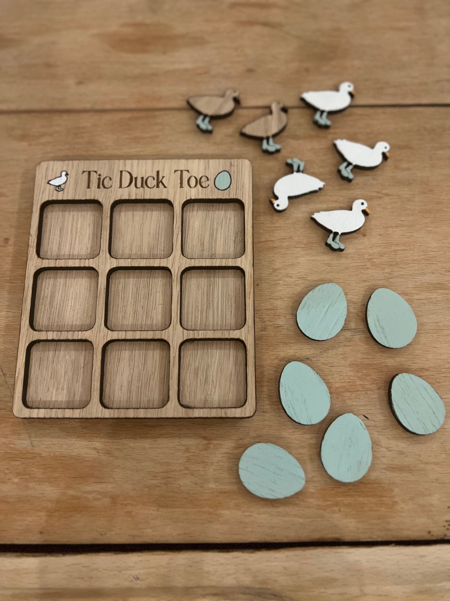 Tic Duck Toe - A Simple Wooden Tic Tac Toe Game by Mrs H The Duck Lady