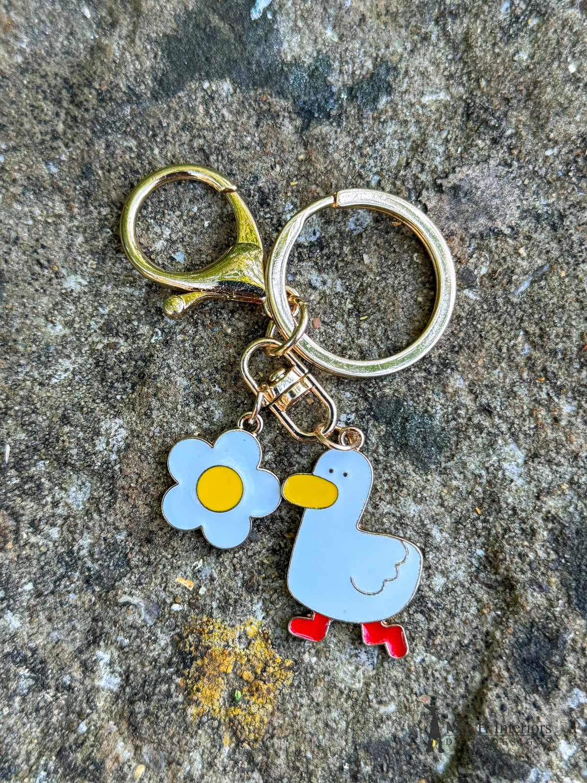 Duck Key Ring Blossom duck metal key ring. – Mrs H Interiors