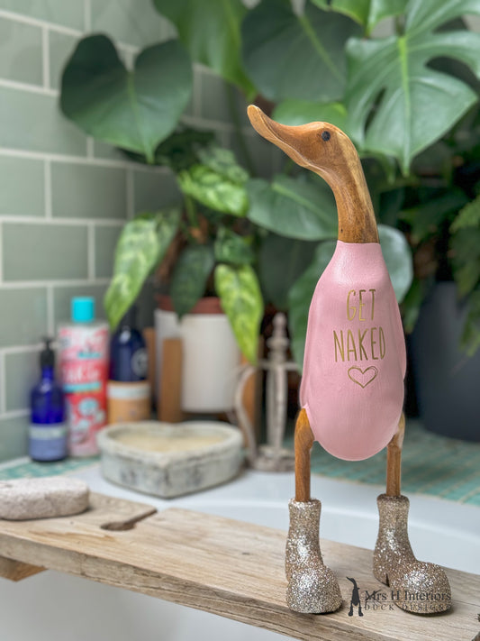 Get Naked Duck - Decorated Wooden Duck in Boots by Mrs H the Duck Lady