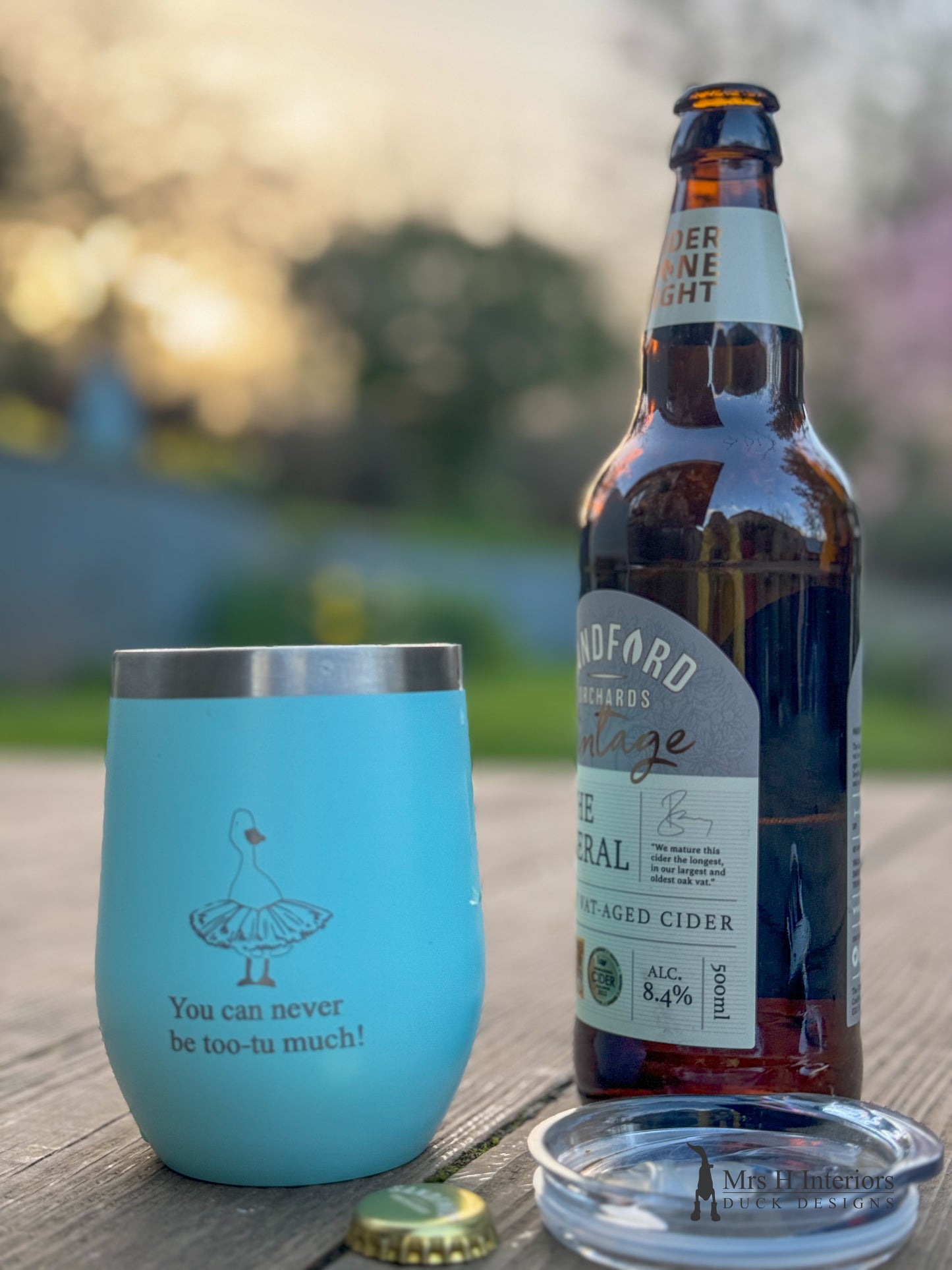 Duck drinks tumbler. Insulated tumbler with Duck Designs & Personalised Text, Designed and Finished by Mrs H The Duck Lady