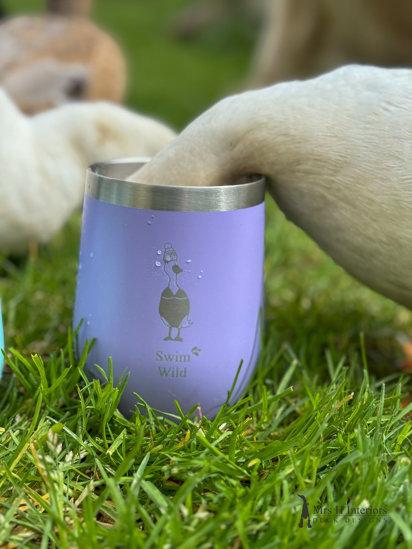 Duck drinks tumbler. Insulated tumbler with Duck Designs & Personalised Text, Designed and Finished by Mrs H The Duck Lady
