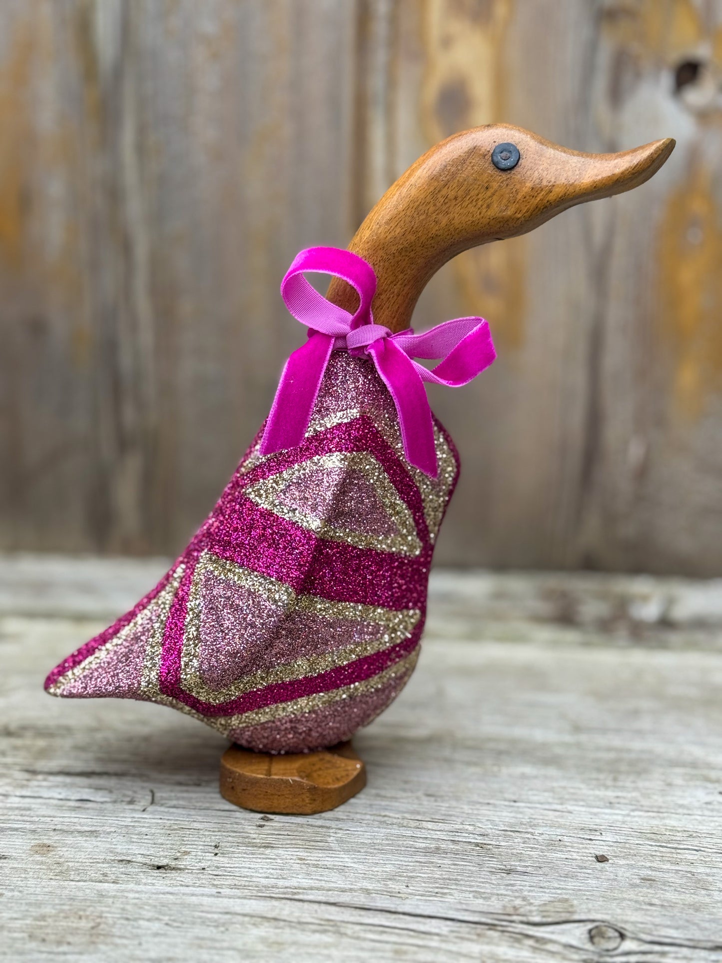 Sparkle Jack Union Jack Flag Duck - Coronation Souvenir Decorated Wooden Duck in Boots by Mrs H the Duck Lady