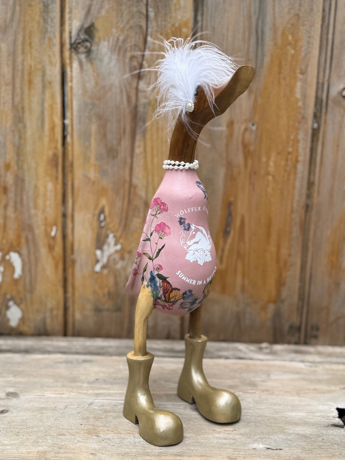 Fizzy Pop Friday - Decorated Wooden Duck in Boots by Mrs H the Duck Lady