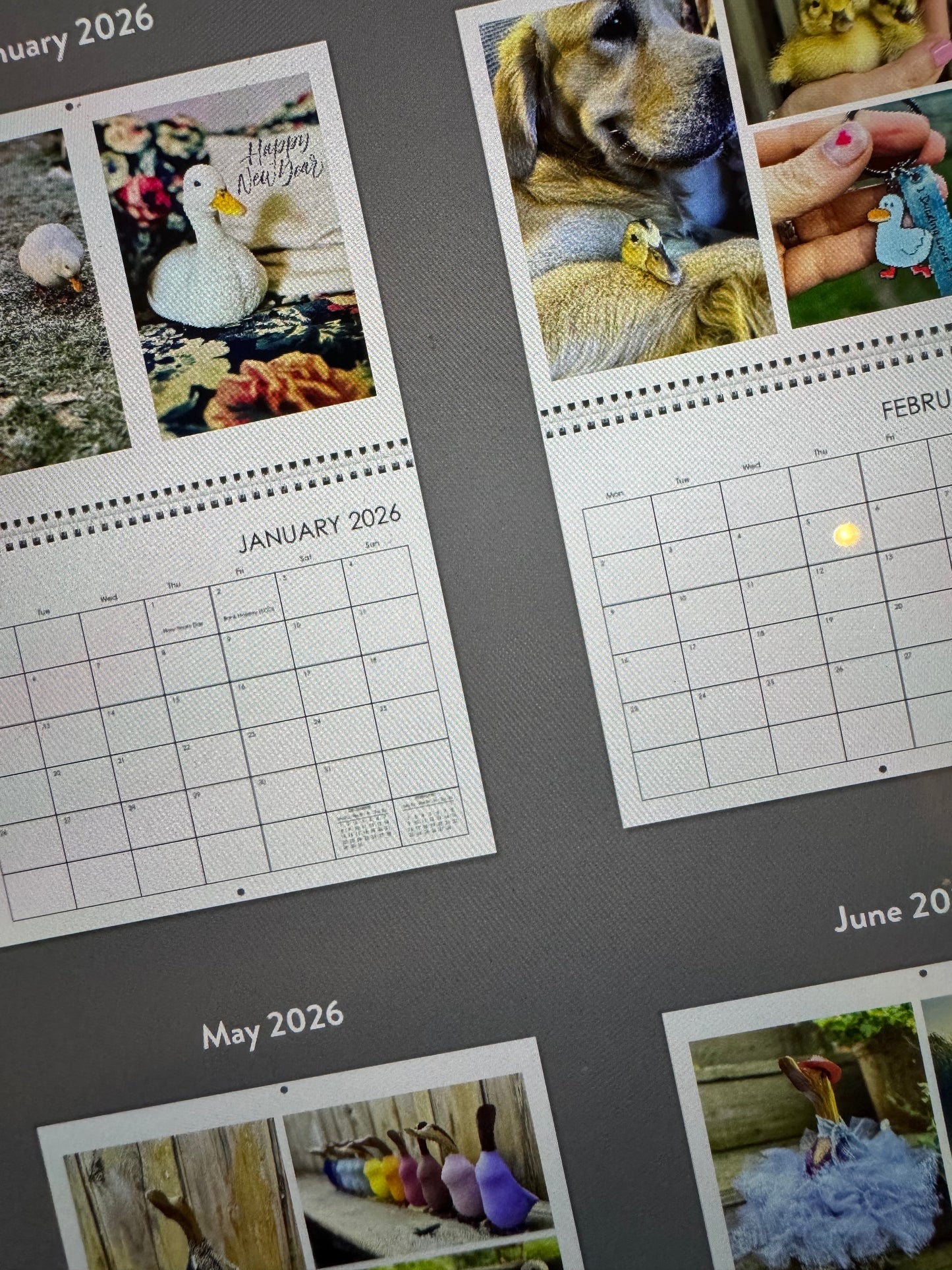 Calendar. A3 wall calendar 2026 - Mrs H interiors ducks and pals.