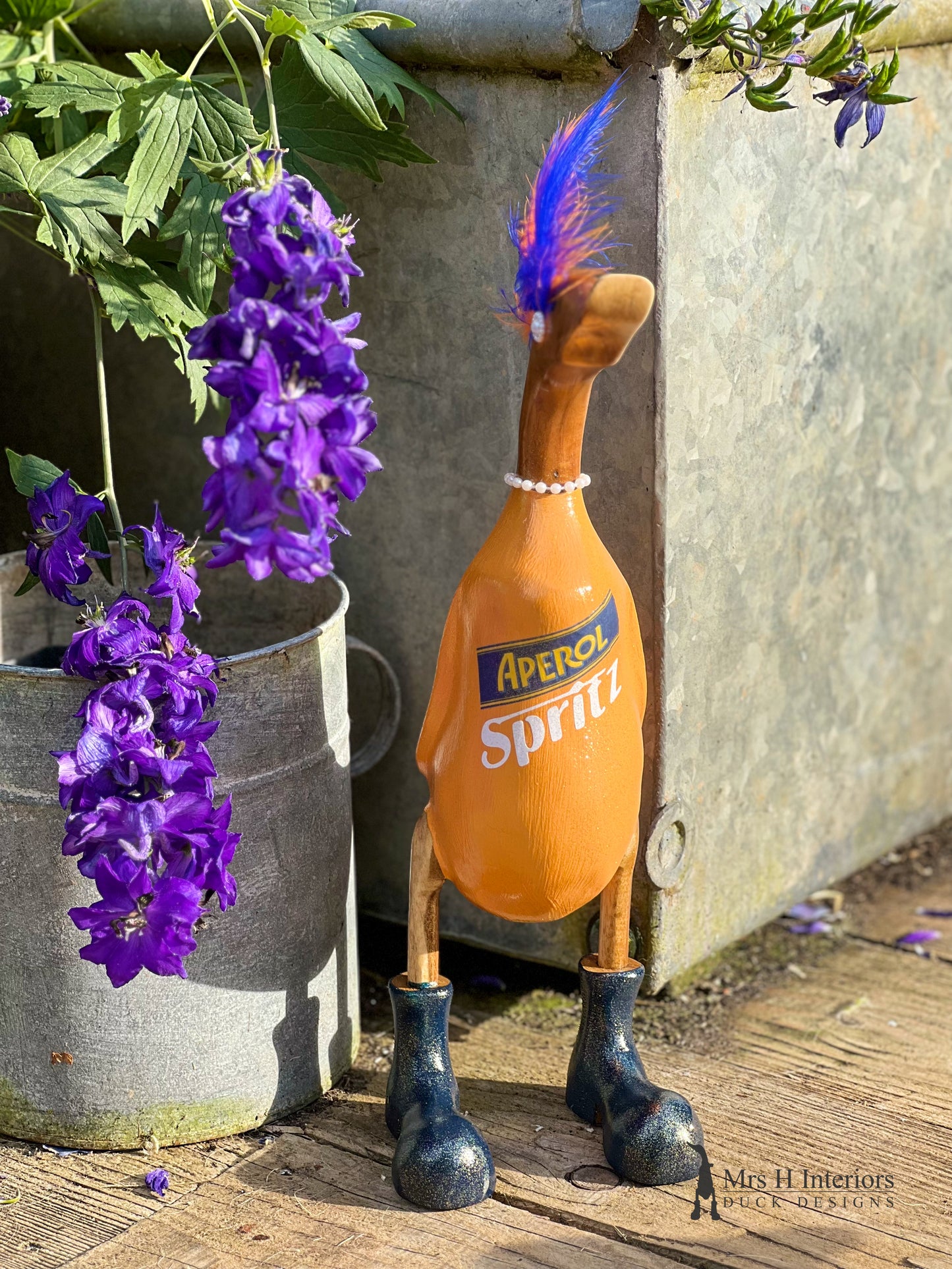 Fizzy Pop Friday - Decorated Wooden Duck in Boots by Mrs H the Duck Lady
