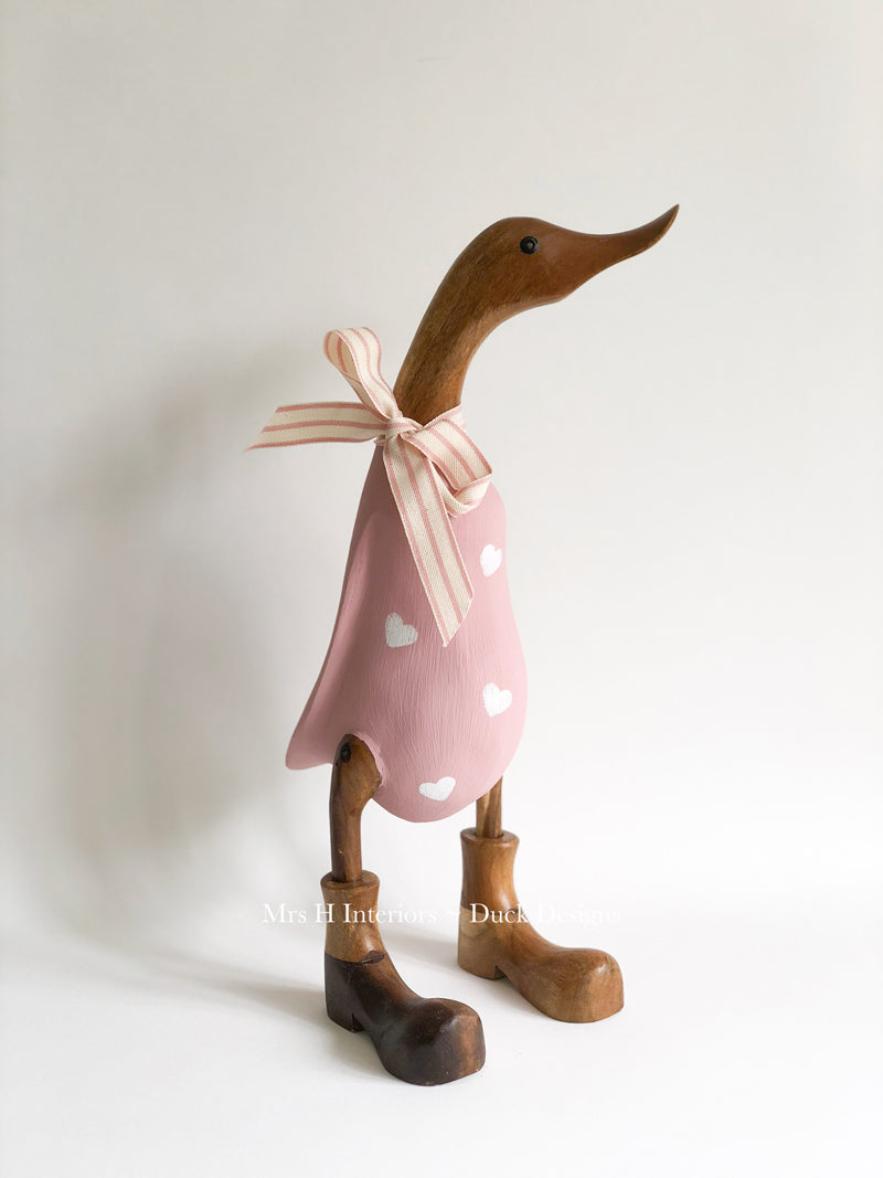 Penny  - Decorated Wooden Duck in Boots by Mrs H the Duck Lady