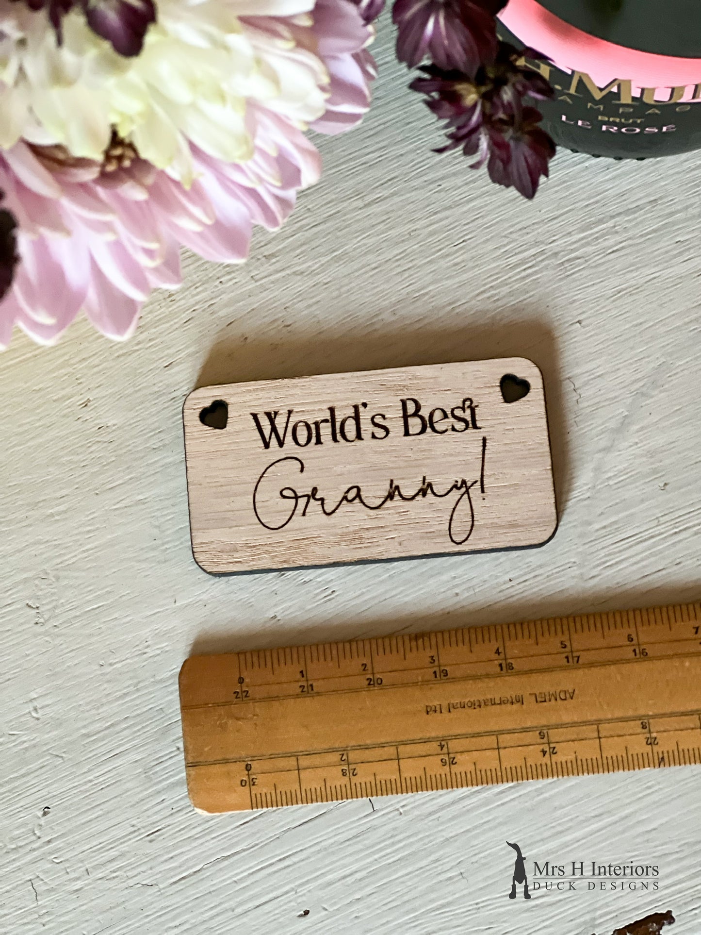 Personalised Rectangle Gift Tag - various messages - Engraved Wooden Sign in Oak