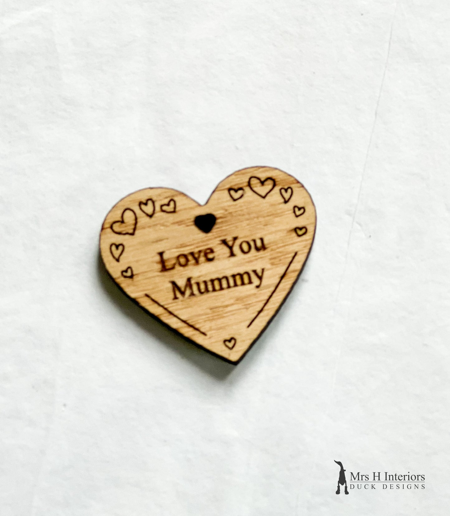 Personalised Heart Gift Tag - various messages - Engraved Wooden Sign in Oak
