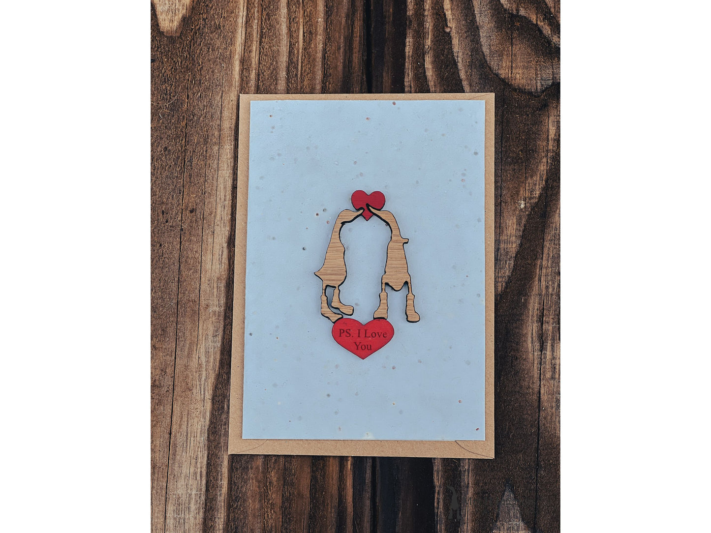 Personalised Love Ducks Seed Paper Card - Decorated Wooden Duck in Boots by Mrs H the Duck Lady