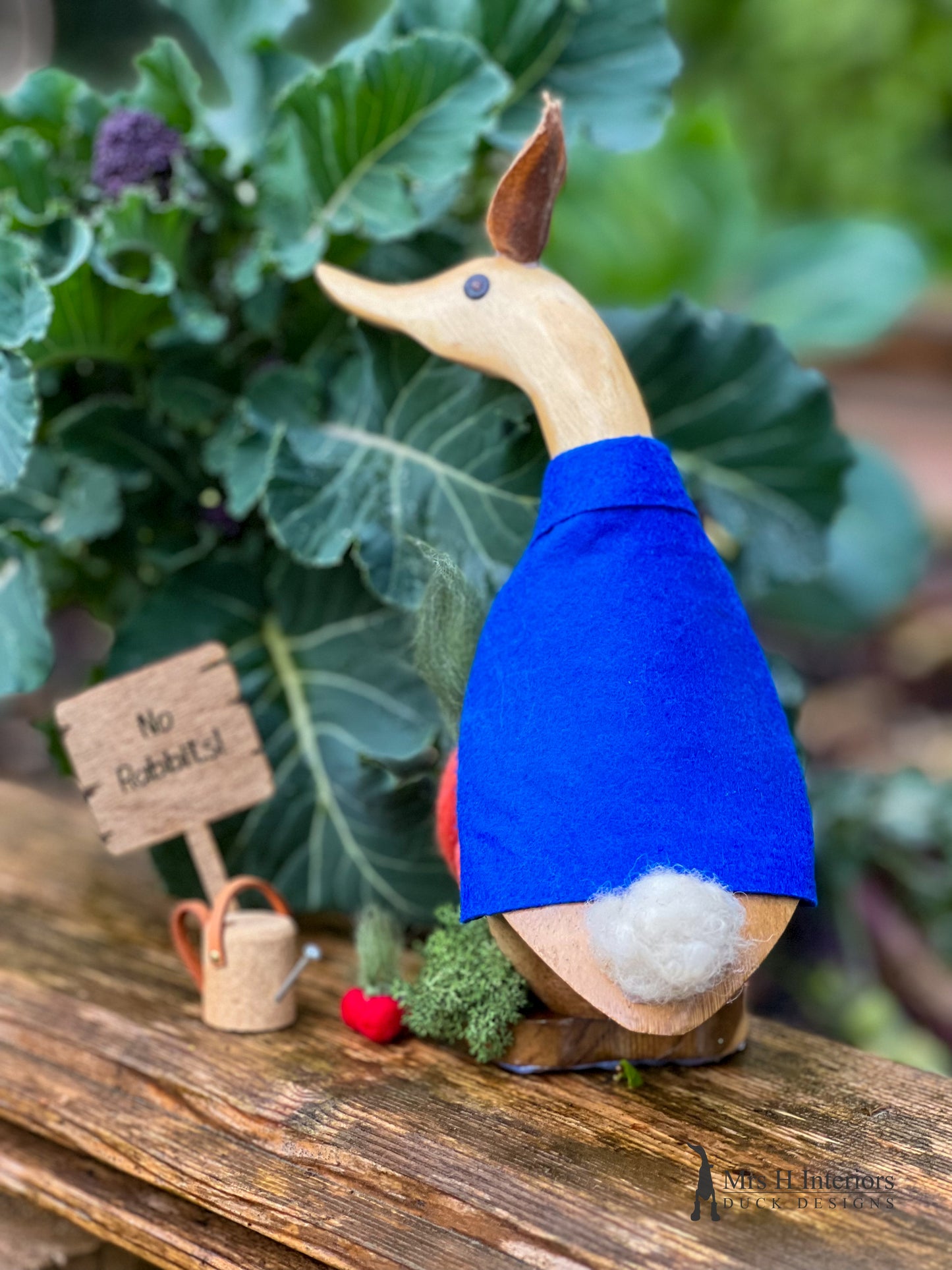 Peter Rabbit Duck - Decorated Wooden Duck by Mrs H the Duck Lady