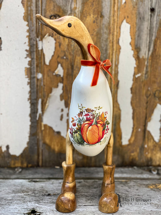 Perdie - Decorated Wooden Duck in Boots by Mrs H the Duck Lady