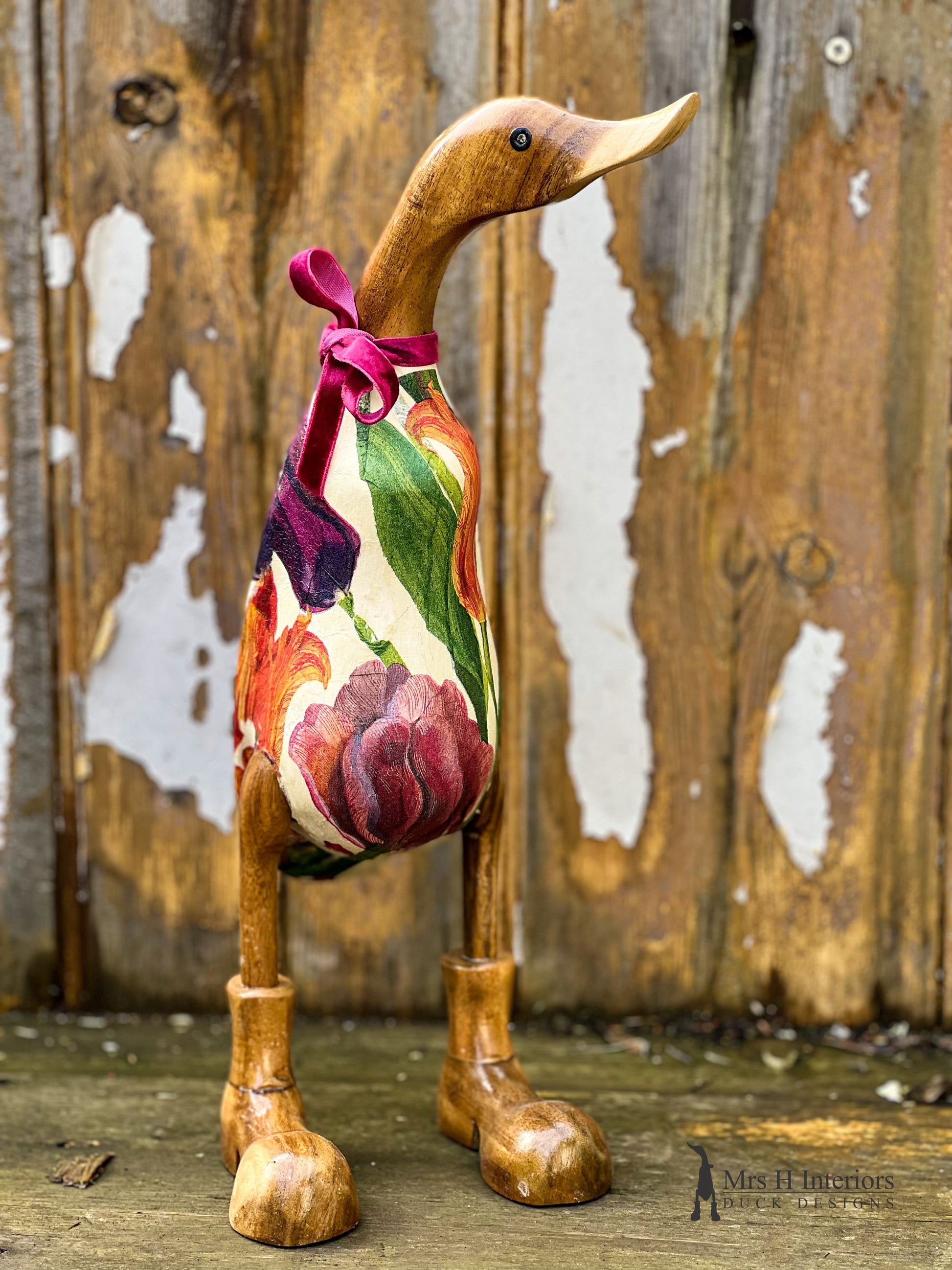 Emma Bridgewater Ducks Decorated Wooden Duck in Boots by Mrs H