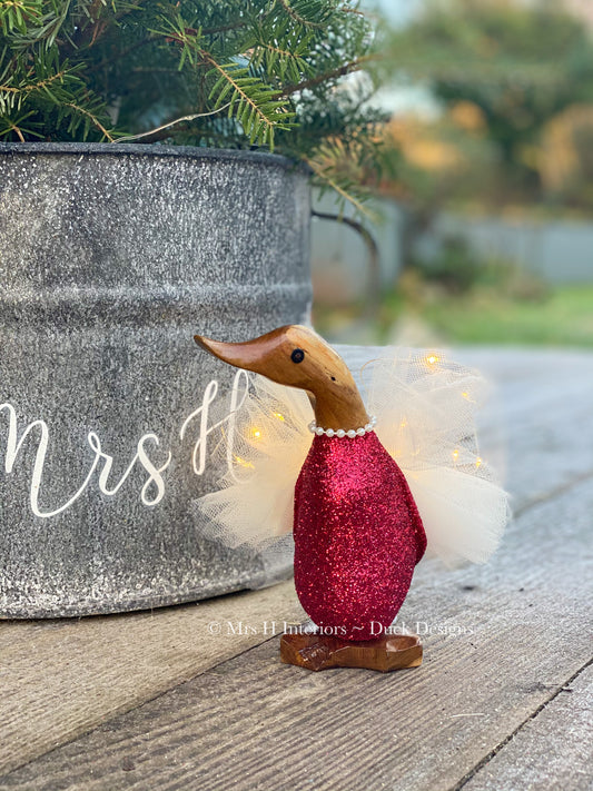 Roberta - Decorated Wooden Duck in Boots by Mrs H the Duck Lady