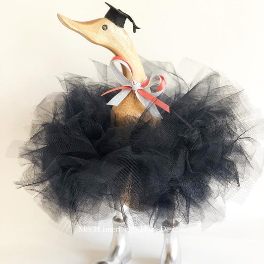 Graduate The Graduation Duck - Decorated Wooden Duck in Boots by Mrs H the Duck Lady