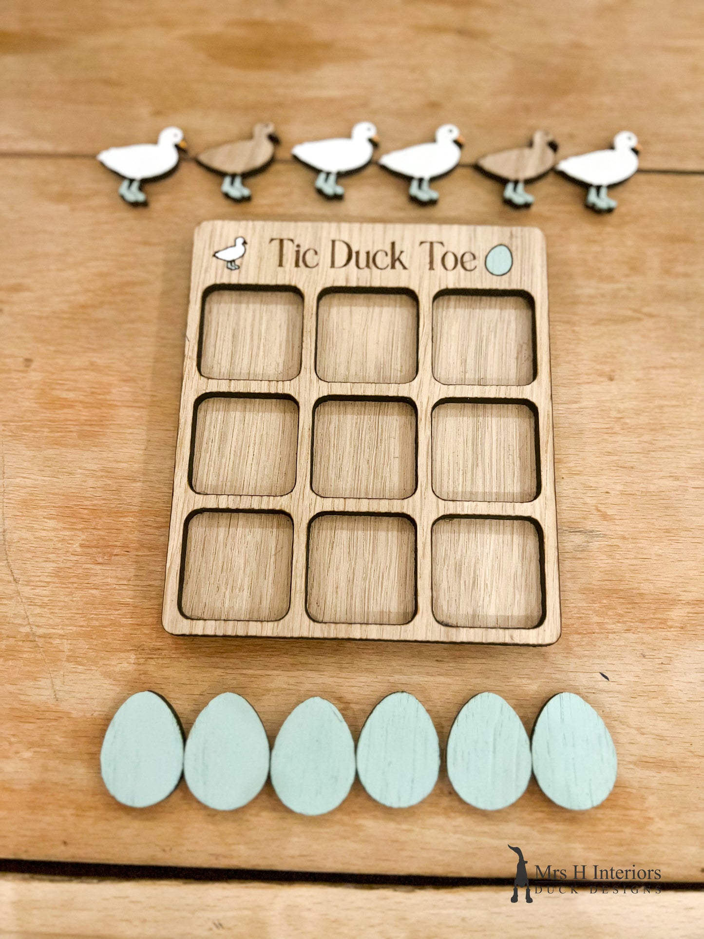 Tic Duck Toe - A Simple Wooden Tic Tac Toe Game by Mrs H The Duck Lady